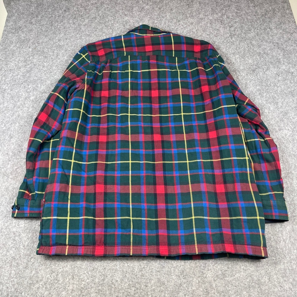 L.L. Bean Fleece Lined Flannel Shirt Jacket Mens XL Tall Multicolor Plaid Cozy